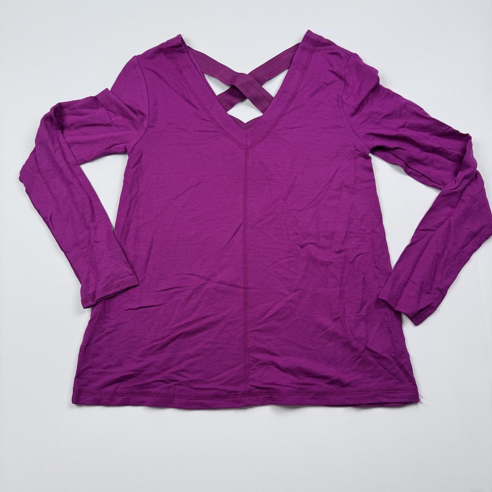 Lilly Pulitzer Shirt Womens Medium Purple Criss Cross V Neck Modal Top